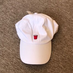 Red solo cup hat/leather adjustable strap